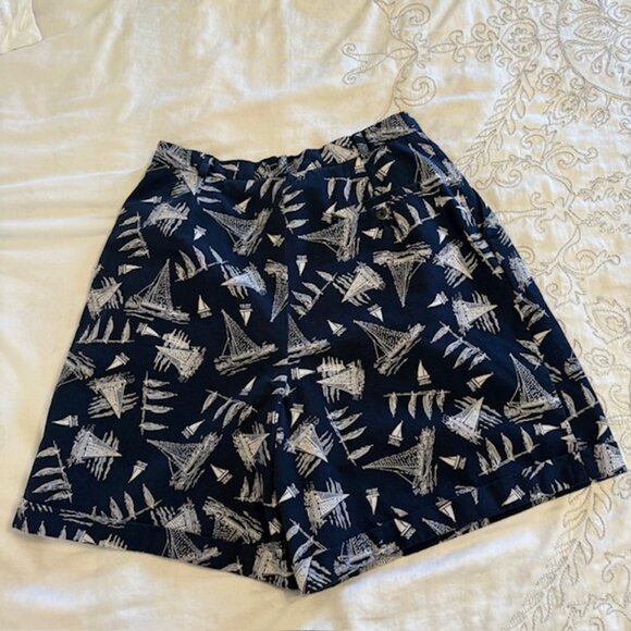 Vintage Ralph Lauren Sport Drop Front Nautical Shorts Button Sailboat Women’s 8 - Picture 3 of 10